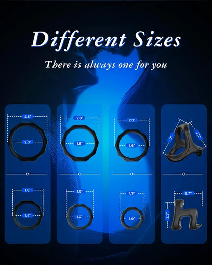 Premium Silicone Stretchy Penis Ring Set for Enhanced Performance and Stimulation
