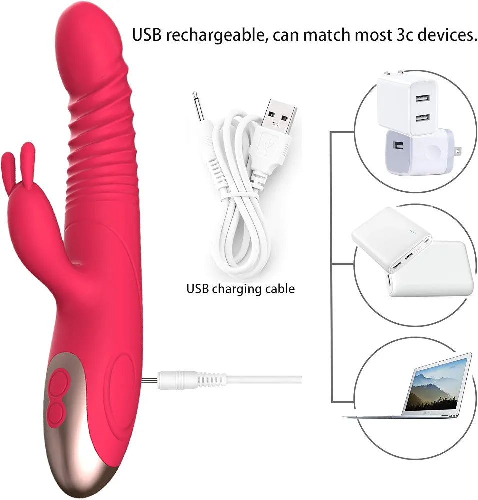 8-Mode Rabbit G-Spot and Clitoral Wand Massager for Couples