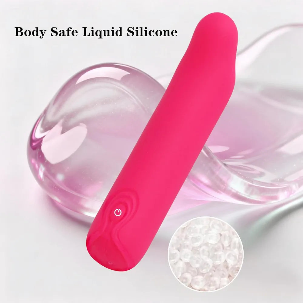 Premium Waterproof Rechargeable Mini Bullet Vibrator - 10 Vibration Modes Full Silicone G-Spot and Clitoral Massager