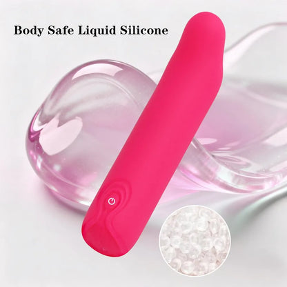 Premium Waterproof Rechargeable Mini Bullet Vibrator - 10 Vibration Modes Full Silicone G-Spot and Clitoral Massager