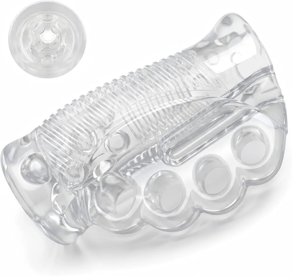 Premium Clear TPE Sleeve Male Masturbator - Realistic Textured Sex Toy for Men