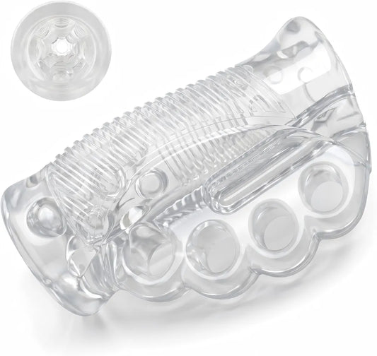 Premium Clear TPE Sleeve Male Masturbator - Realistic Textured Sex Toy for Men