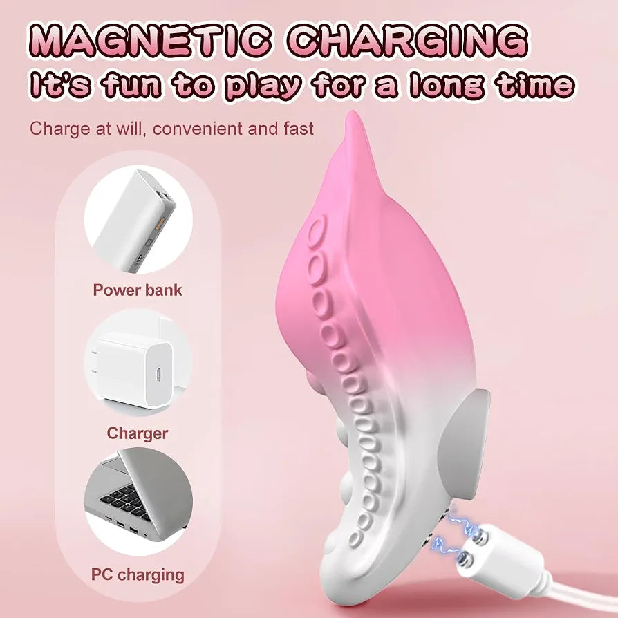Malika Wearable Butterfly Panty Vibrator with 9 Vibration Modes for G-Spot and Clitoral Stimulation
