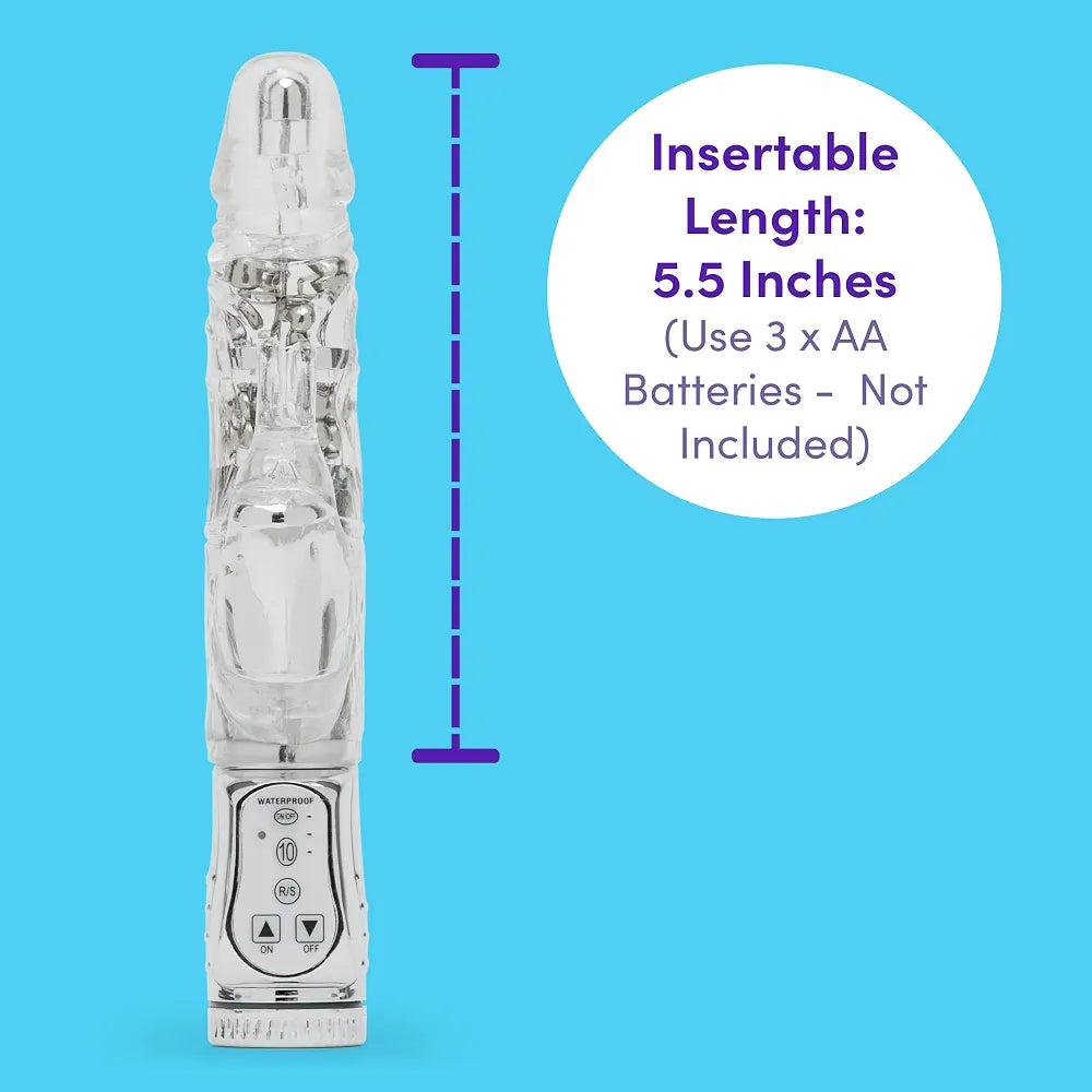 Jessica Rabbit Dual-Stimulation Girthy Vibrator with Rotating Beads, 7 Patterns & 3 Speeds