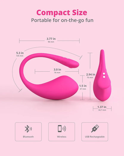 Lush 3 Wearable Remote-Controlled G-Spot Vibrator with Bluetooth App Connectivity