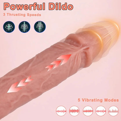 8.9-Inch Realistic Thrusting and Vibrating G-Spot Dildo with Remote Control, Suction Cup Base, and Multiple Stimulation Modes for Women and Couples