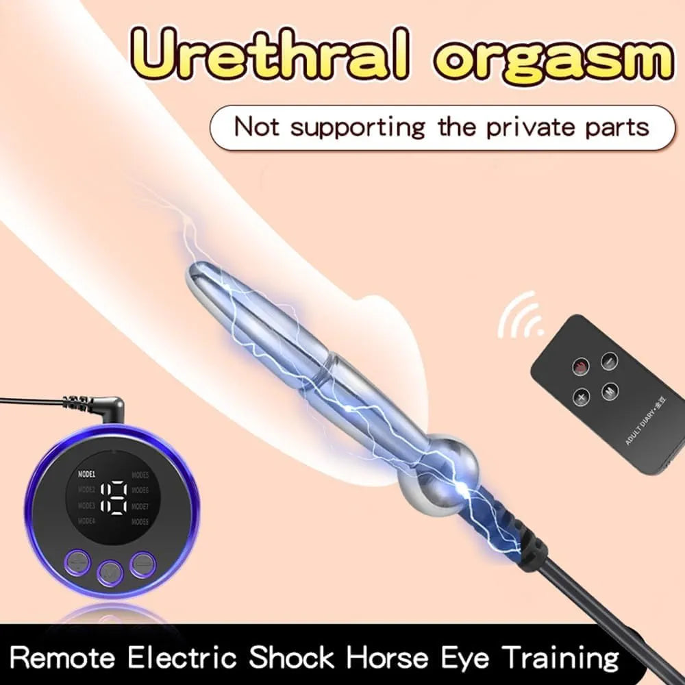 Heuceo 3-Piece Metal Electric Shock Urethral Dilator Set for E-Stim and BDSM Play
