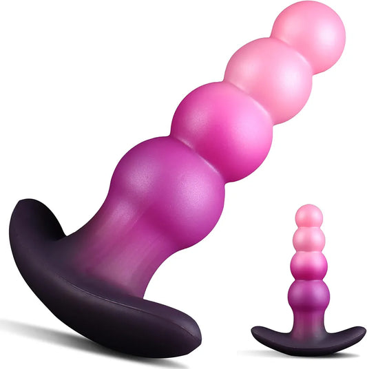 Premium 6.3-Inch Silicone Anal Bead Plug with T-Base for Prostate and G-Spot Stimulation