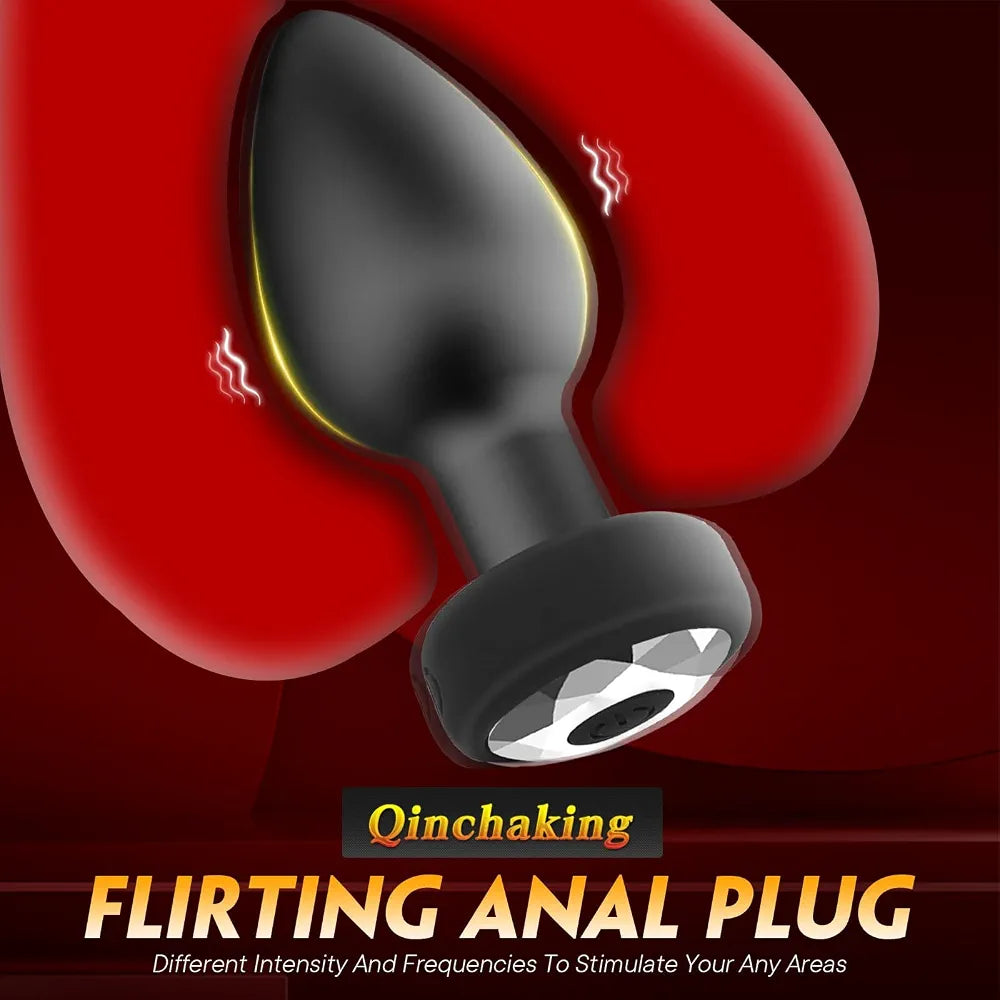 Wireless Remote Control Vibrating Anal Plug with 10 Frequency Modes for Prostate Massage
