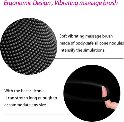 Premium Rechargeable Silicone Vibrating Penis Ring with 10 Vibration Modes