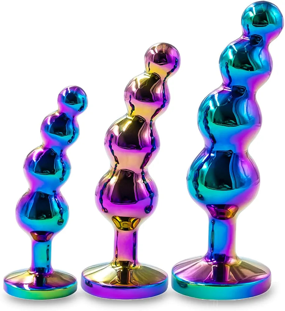 Premium Stainless Steel Anal Plug Set - 3-Piece Jewelry-Inspired Prostate Massager and Training Kit