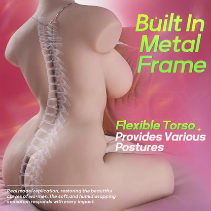 37.5lb Realistic Life-Size Male Masturbation Doll with Flexible Torso and Soft Texture