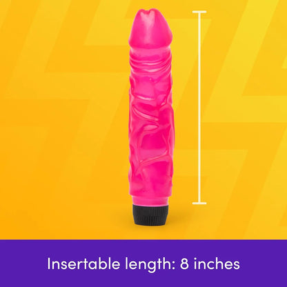 Premium 8-Inch Realistic Multispeed Vibrating Dildo for Couples and Solo Play - Waterproof Pink