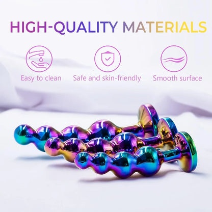 Premium Stainless Steel Anal Plug Set - 3-Piece Jewelry-Inspired Prostate Massager and Training Kit