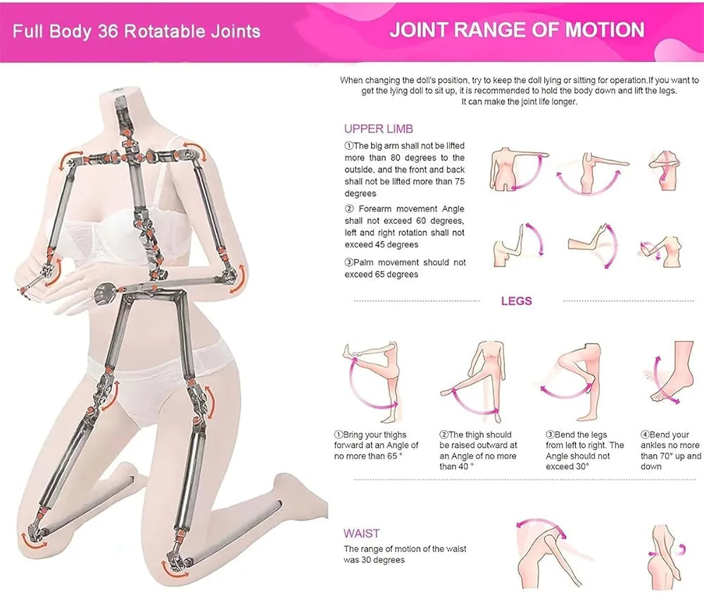 3.6FT 35LB Realistic TPE Silicone Adult Female Sex Doll with Lifelike Features and Standing Pose