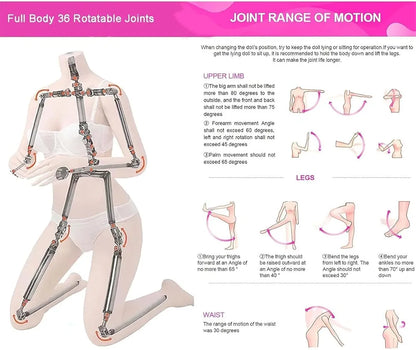 3.6FT 35LB Realistic TPE Silicone Adult Female Sex Doll with Lifelike Features and Standing Pose