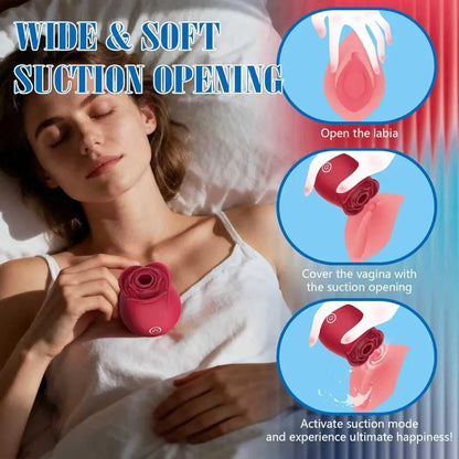 Rose Petal Clitoral Suction Vibrator - 10 Mode G-Spot Stimulator for Women