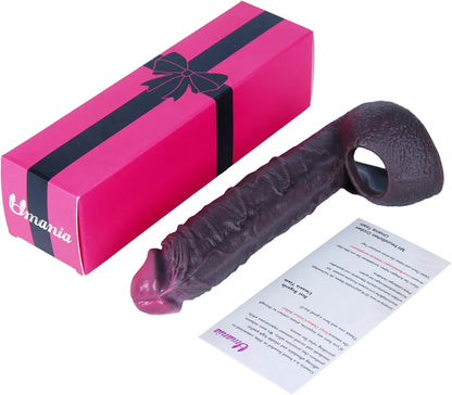Umania 7.5-Inch Realistic Silicone Penis Sleeve and Cock Ring Extender for Enhanced Erection and Delay