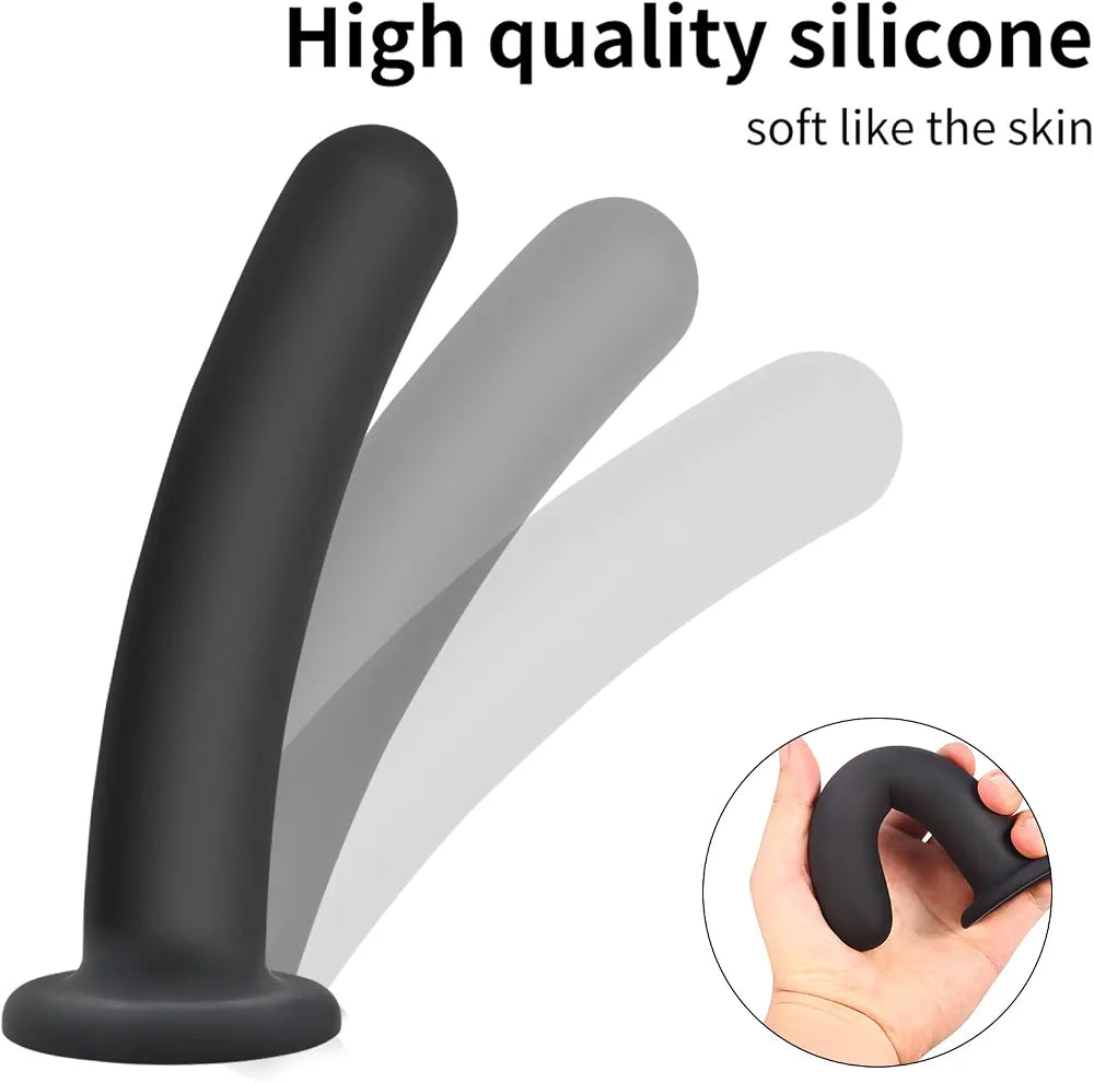 3-Piece Silicone Anal Plug and Dildo Training Kit with Suction Cup for Prostate and G-Spot Stimulation
