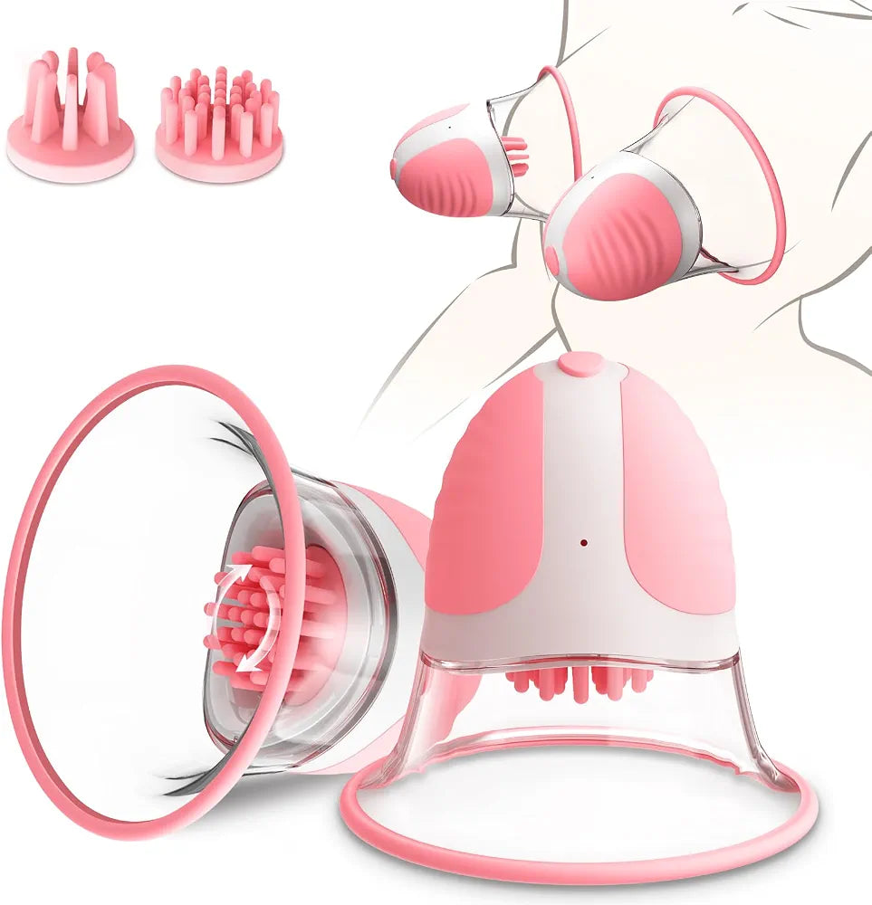 Rechargeable Nipple Stimulator with 10 Vibration Modes and Suction Massage