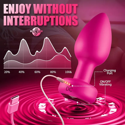 Premium 3-Piece Silicone Anal Training Set with App-Controlled Vibrating Butt Plug and Dildo