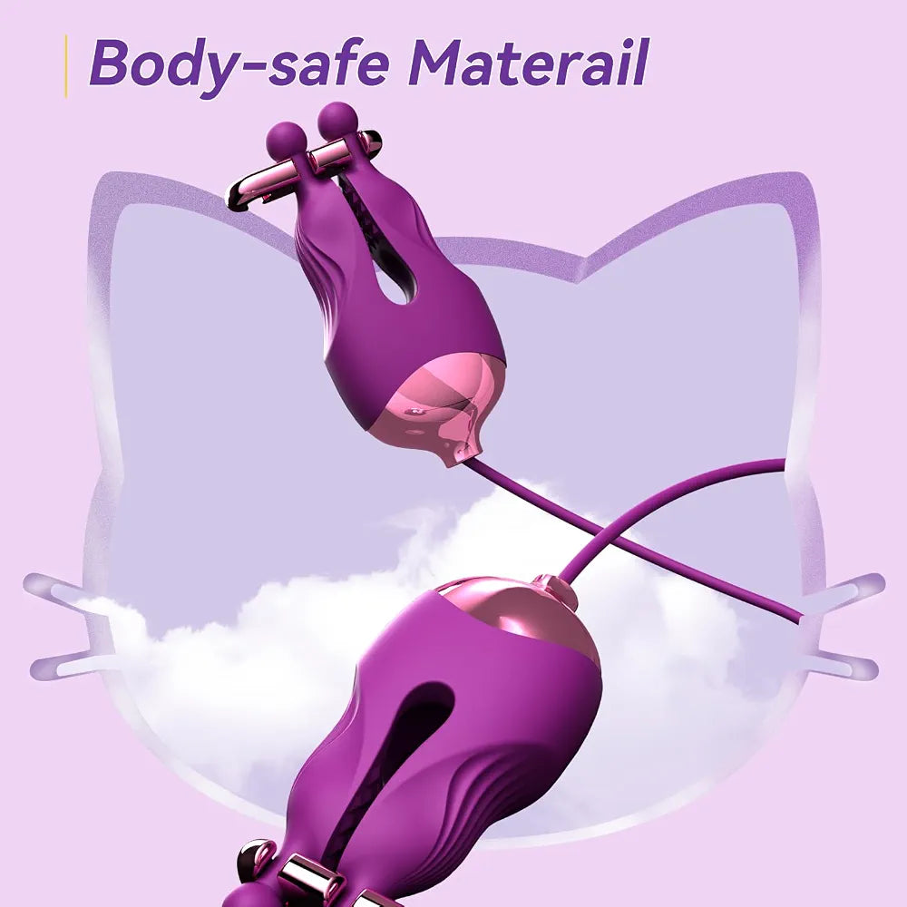 Rechargeable Rose-Shaped Nipple Vibrator with 10 Stimulation Modes