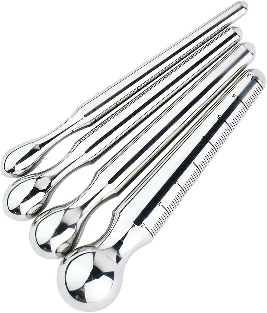 Heuceo 12.5CM Stainless Steel Graduated Urethral Dilator and Prostate Stimulator for Men