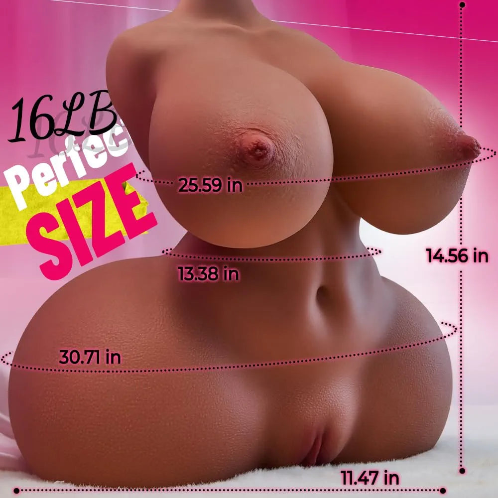 16LB Realistic Life-Size Female Sex Doll for Men with Built-in Torso, Large Breasts, Big Ass, Tight Vagina & Anal, Includes Free Lube