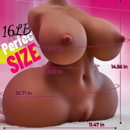 16LB Realistic Life-Size Female Sex Doll for Men with Built-in Torso, Large Breasts, Big Ass, Tight Vagina & Anal, Includes Free Lube
