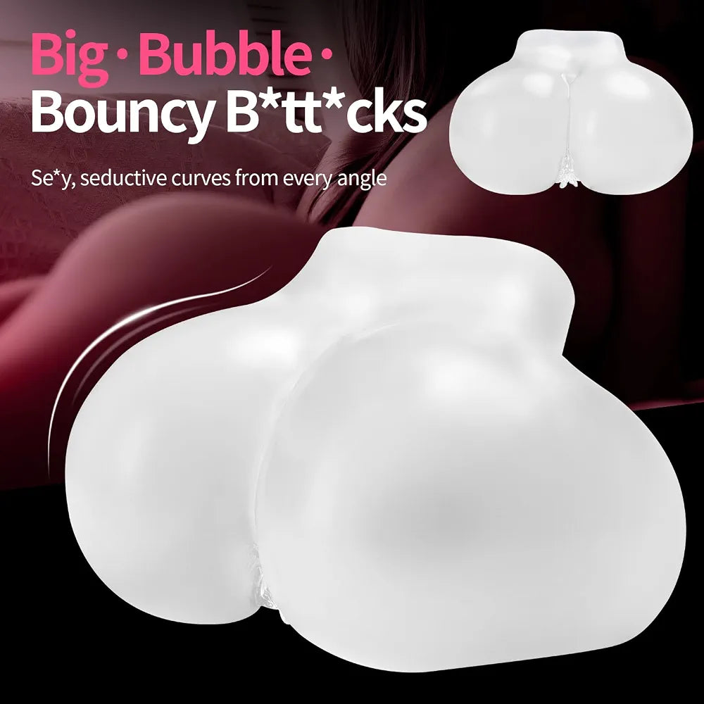 Premium Realistic 4.62LB Dual-Entry Masturbator with Soft Tactile Buttocks and Visual Vagina/Anal Stimulation