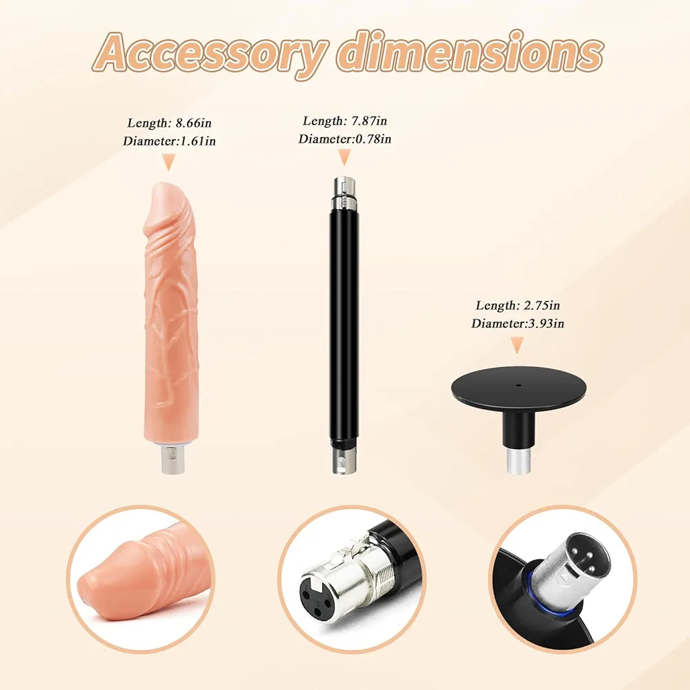 Automatic Thrusting Sex Machine for Couples with 3 XLR Attachments and Remote Control