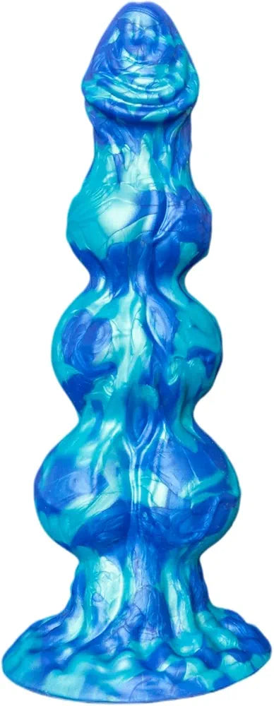 8-Inch Small Fantasy Knot Dildo with Suction Cup - Silicone Anal Beads and Prostate Trainer