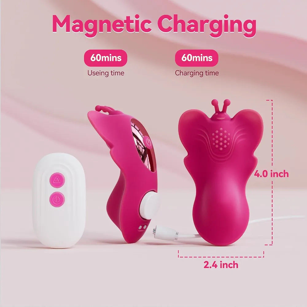 App-Controlled Wearable Butterfly Vibrator with 9 Vibration Modes - Discreet Clitoral Stimulator for Women