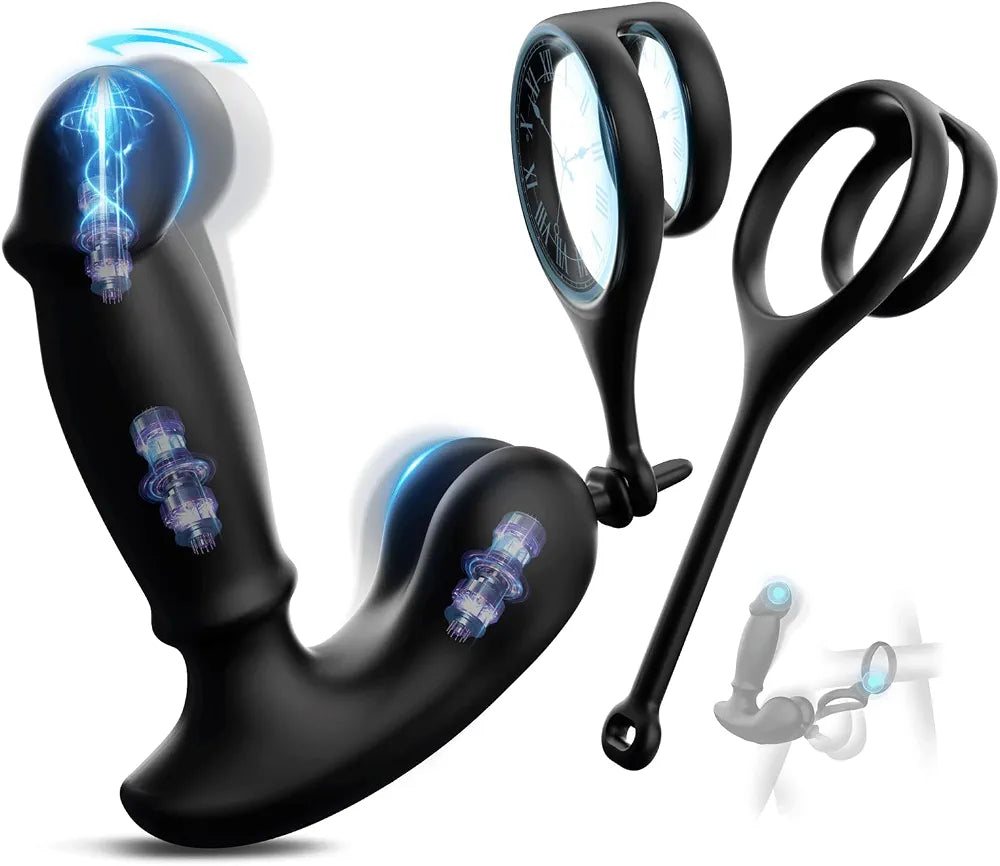 Premium Dual-Motor Prostate Massager and Anal Vibrator with Detachable Cock Rings