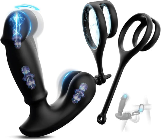 Premium Dual-Motor Prostate Massager and Anal Vibrator with Detachable Cock Rings