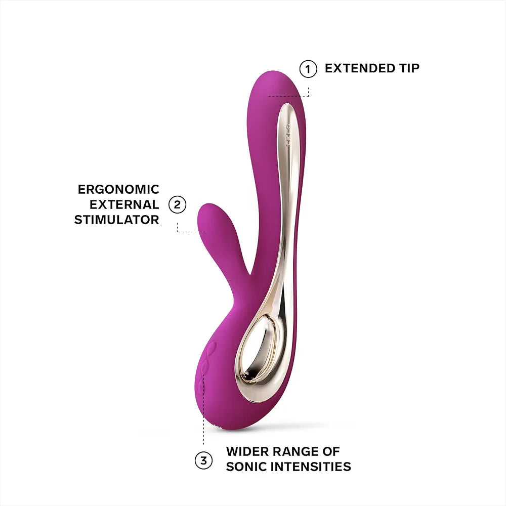 LELO Soraya 2 Dual-Action Rabbit Vibrator for Clitoral and G-Spot Stimulation, Waterproof, Deep Rose