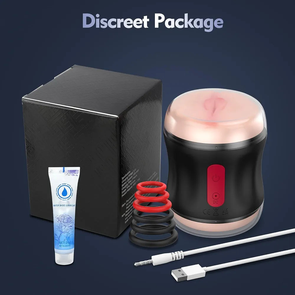 Realistic Open-Ended Male Masturbator with 9 Vibration Modes