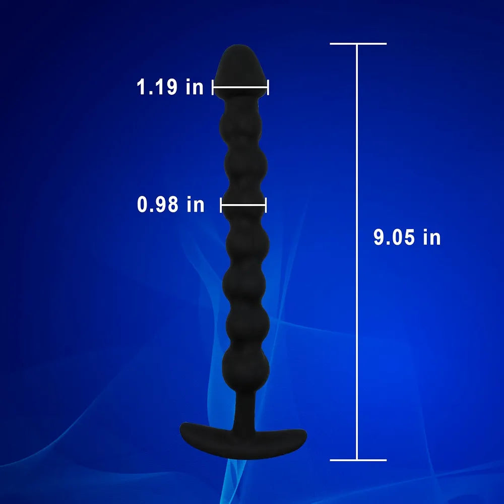 9-Inch Flexible Silicone Anal Bead Chain with 8 Graduated Spheres for Beginners and Advanced Users