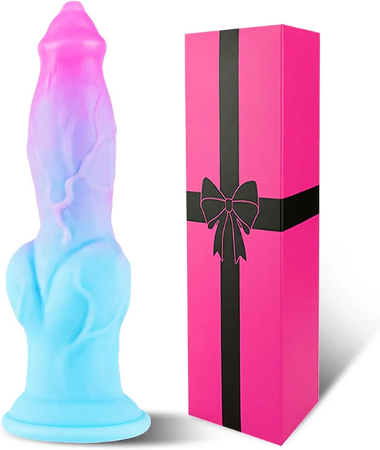 8-Inch Fantasy Creature Silicone Dildo with Suction Cup - Textured Monster-Style Anal Toy