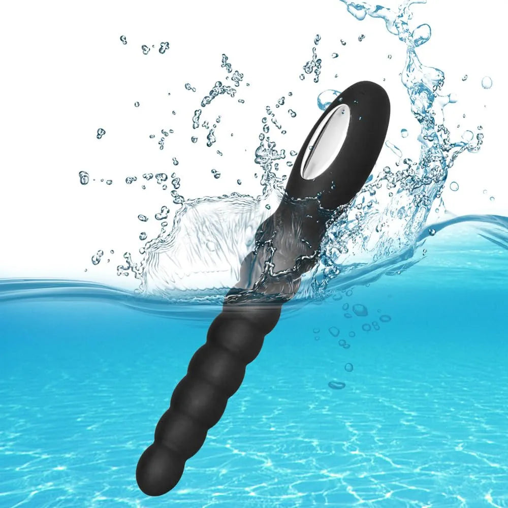 Premium Rechargeable Silicone Vibrating Anal Plug and Bead Stimulator for Couples