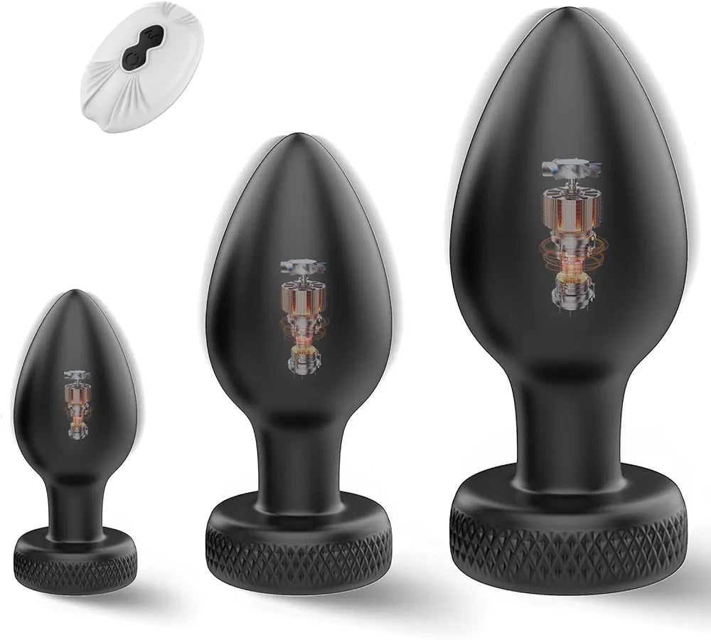 10-Mode Remote Controlled Anal Training Plug Set - 3-Piece Beginner to Advanced Vibrating Kit