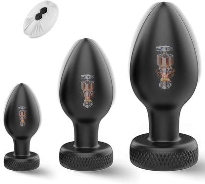 10-Mode Remote Controlled Anal Training Plug Set - 3-Piece Beginner to Advanced Vibrating Kit
