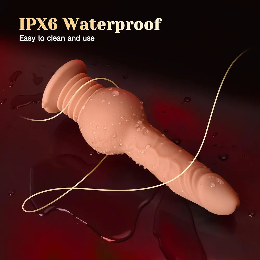 Tracy's Dog 9.29" Realistic Silicone Strap-On Dildo Vibrator with 10 Vibration and 3 Bouncing Modes for Anal Stimulation