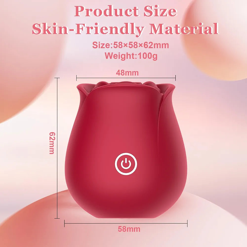 Rose-Shaped Clitoral Suction Vibrator with 10 Stimulation Modes and Magnetic Charging