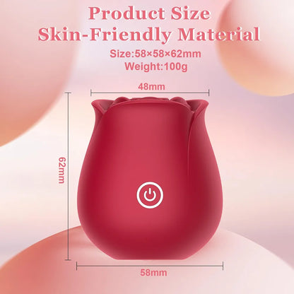 Rose-Shaped Clitoral Suction Vibrator with 10 Stimulation Modes and Magnetic Charging