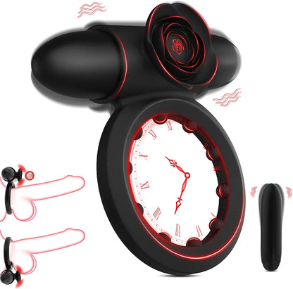 Premium Dual-Stimulation Vibrating Penis Ring with Detachable Bullet Massager