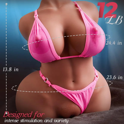 Realistic 12lb Male Masturbator Torso with Textured Vagina, Anal, and Breast Channels
