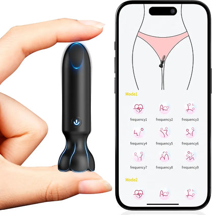 Discreet App-Controlled Mini Bullet Vibrator - 9 Modes, Lipstick-Style G-Spot & Clitoral Stimulator for Women & Couples