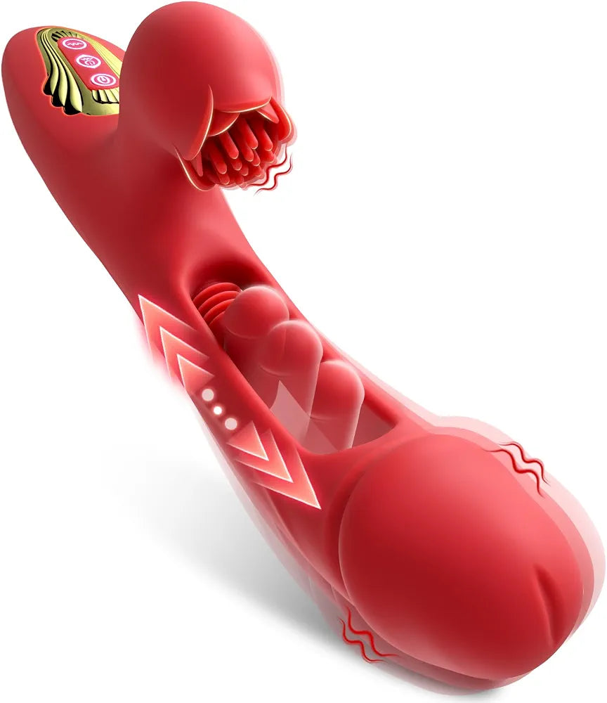 Dual-Stimulation Rabbit Vibrator with Realistic Texture and G-Spot Thrusting Function