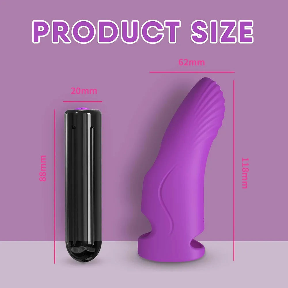 Rechargeable Silicone Finger Vibrator with 9 Modes for Couples